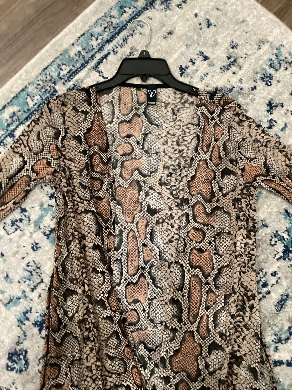 Windsor Snake-Print Open Front Tunic in Brown and Tan